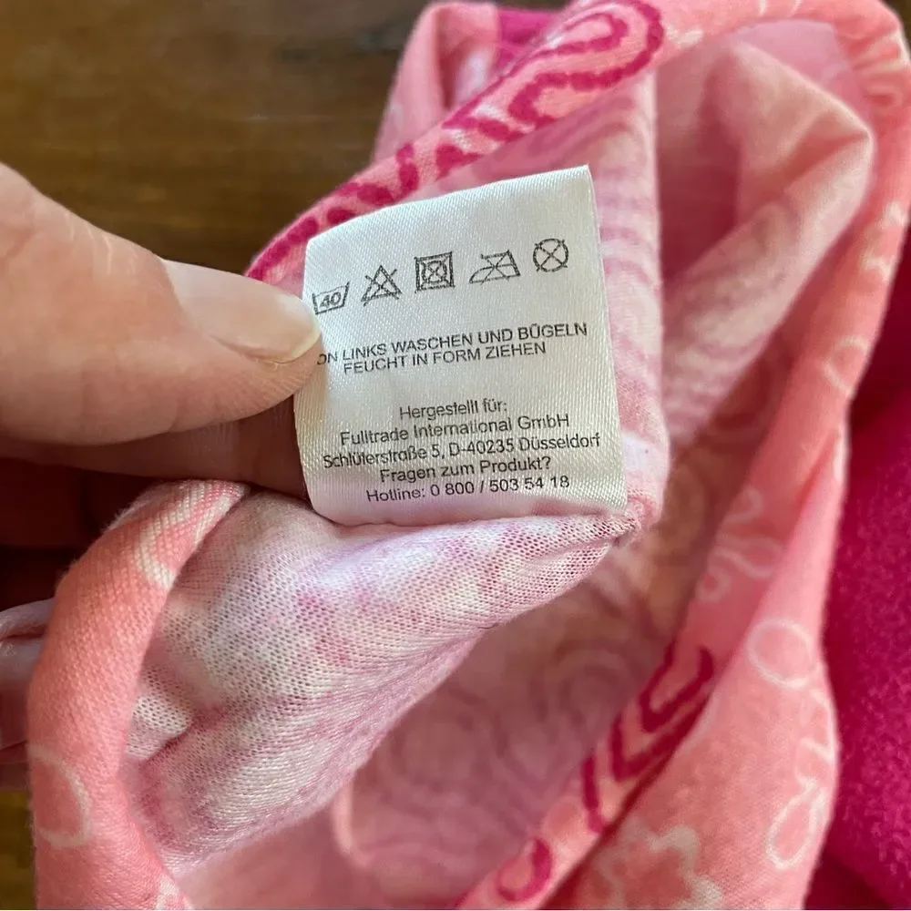 Little Girls Pink Infinity Scarf Snowflakes